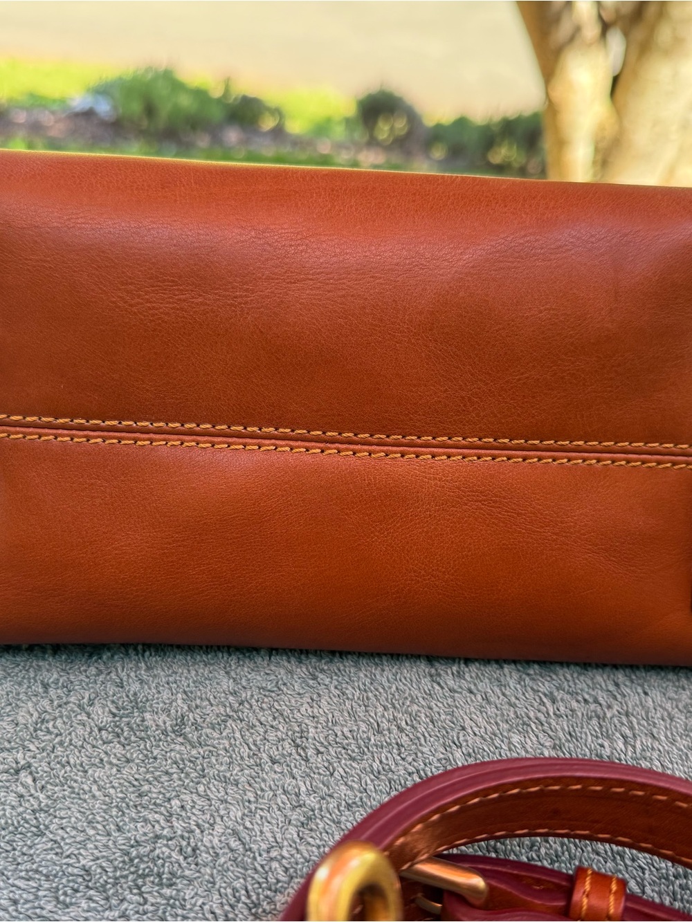Dooney & Bourke Brown Leather Satchel with Gold Hardware - Picture 6 of 12